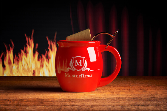 Original Feuerzangentasse mit persönlichem Logo
