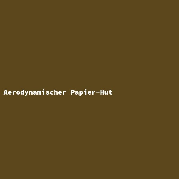 Aerodynamischer Papier-Hut